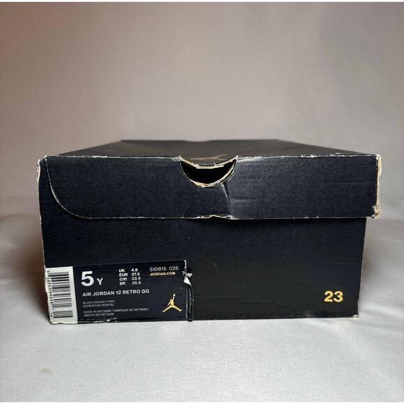 Size 5 - Air Jordan 12 Retro GS Deadly Pink Men's Shoes Ships Now - Picture 9 of 13